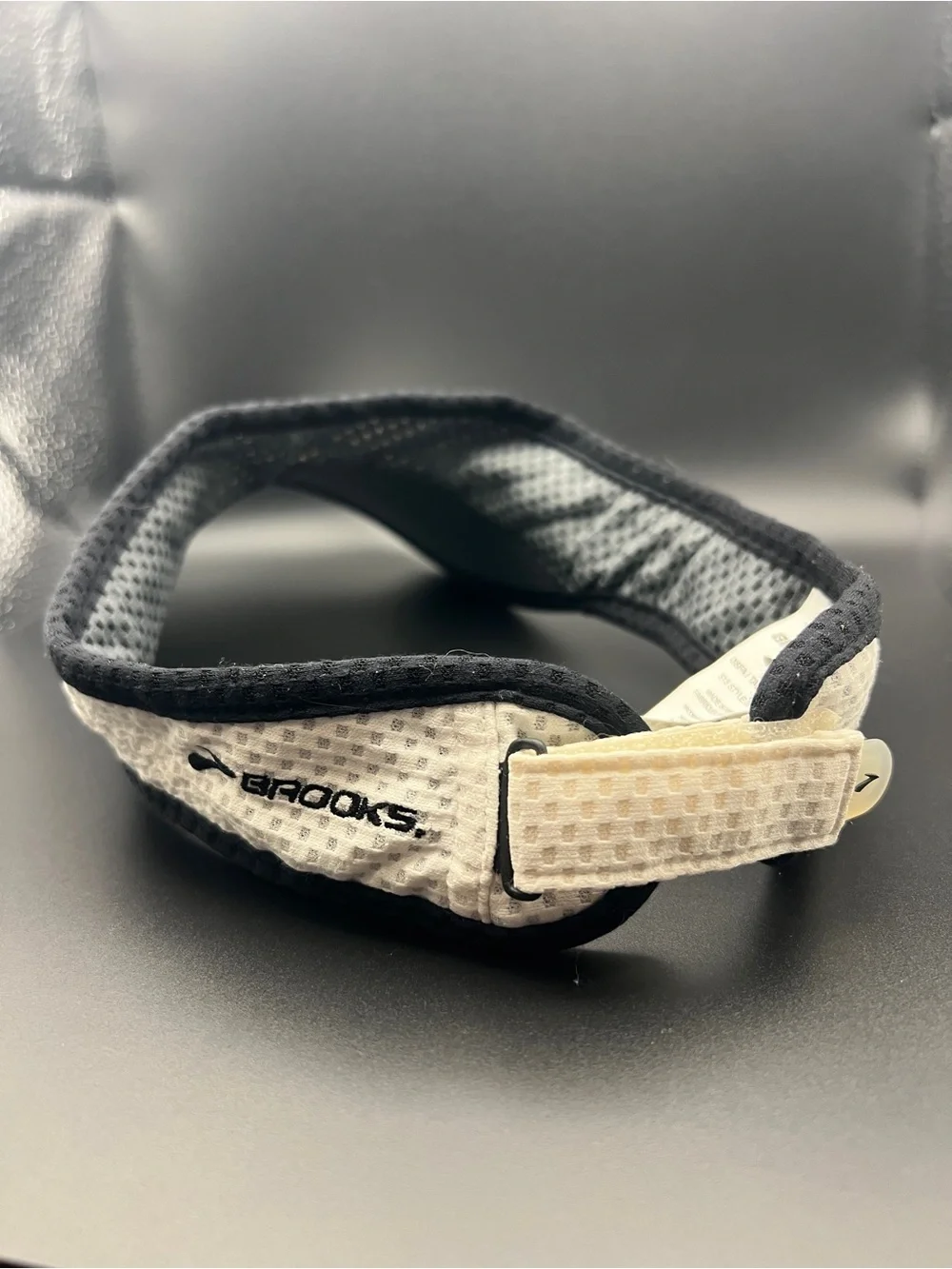Brooks White and Black Mesh Tennis Visor with Logo